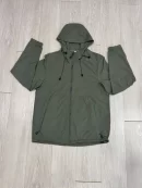 Technical Hooded Windbreaker Jacket - Olive Green